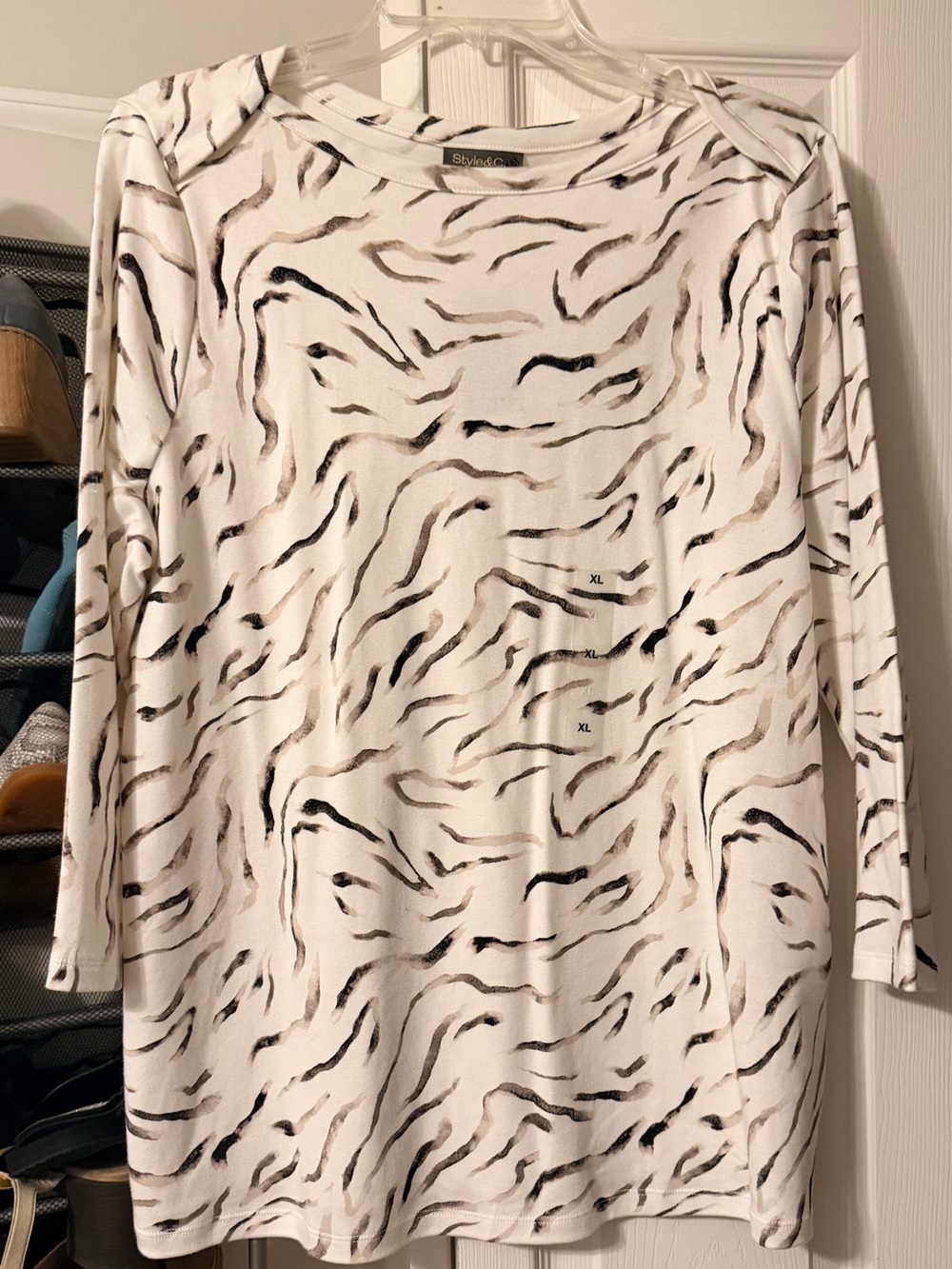 Macy’s Style & Co. Women’s Pima Cotton 3/4 Sleeve Boat Neck Top